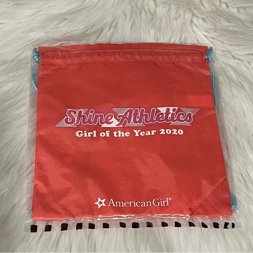 American Girl Coral Drawstring Bag
